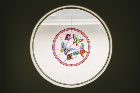 Butterfly Stained Glass Windowの写真素材