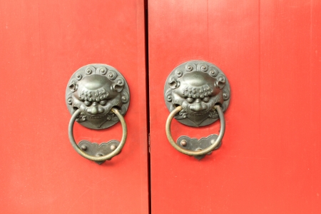 Tradtional asian doors knockerの写真素材