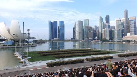 BMT graduation Parade at Marina The Float, Singaporeのeditorial素材