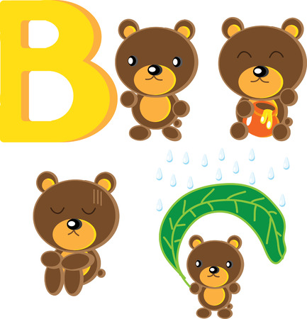 Action of cute B-Bear.のイラスト素材