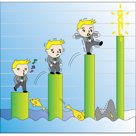 A man jump to goal.のイラスト素材