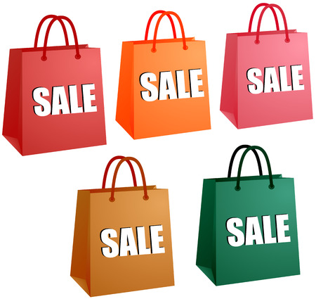 Sale shopping bags colourfulのイラスト素材
