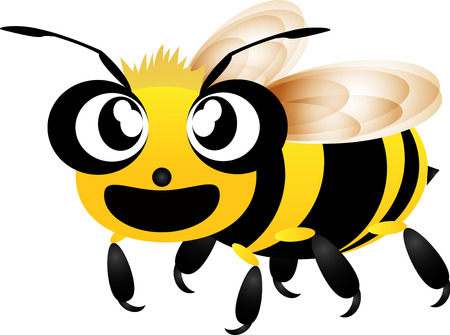 Cute bee flying cartoon vectorのイラスト素材