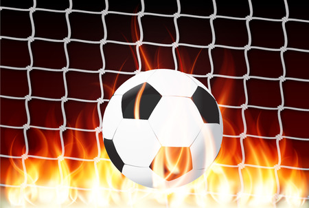 ball fire in the goal footballのイラスト素材