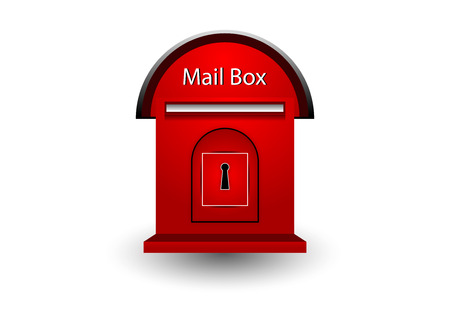 Red mail box on white background with shadowのイラスト素材