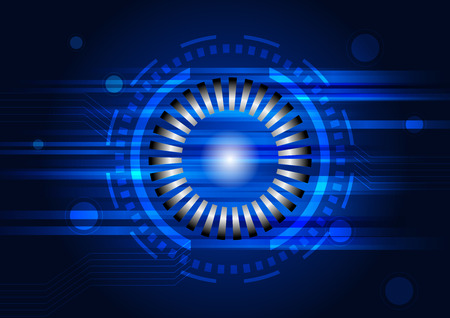 Circle abstract blue technology with circuit line vector backgroundのイラスト素材