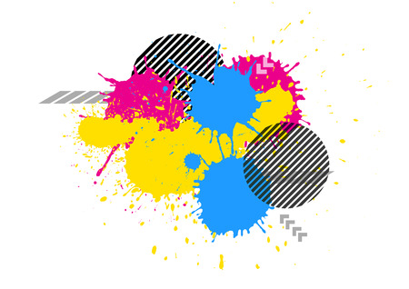 vector colorful splatter grunge white backgroundのイラスト素材