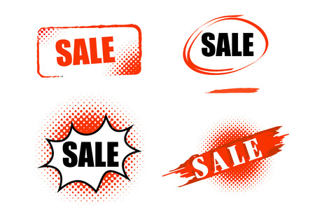 sale typo label on grunge graphicのイラスト素材
