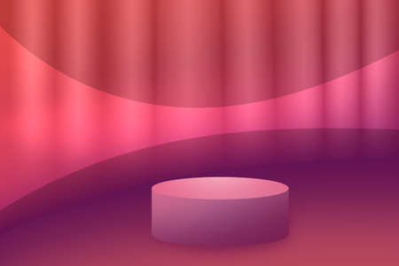 abstract pink purple 3d podium backgroundの写真素材