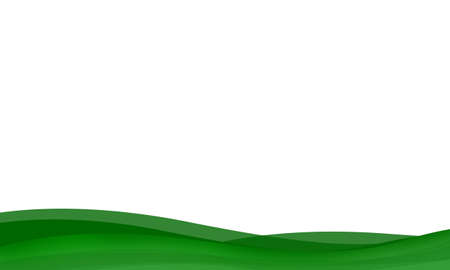 abstact green line curves wave background on white templateの写真素材