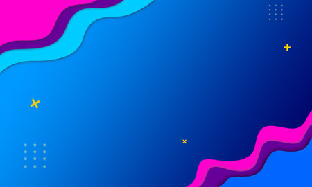 abstract blue with pink lines curve wave backgroundの写真素材