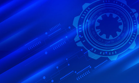 abstract blue tehcnology hitech network with shines light backgroundの写真素材