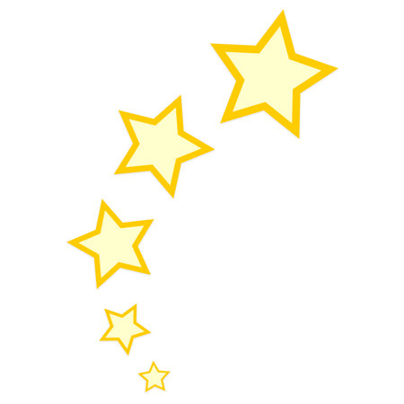 yellow five stars element graphic on white for decorated artwork designの写真素材