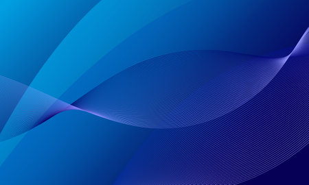 blue curve wave lines abstract backgroundのイラスト素材
