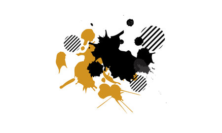 black brown splatter color brush painting graphic element abstract backgroundのイラスト素材