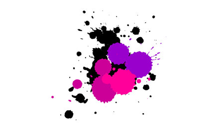 violet pink purple brush splatter water color grunge graphic style isolated on white backgroundのイラスト素材