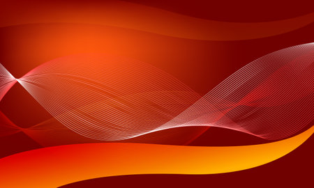 red wave curve lines abstract backgroundのイラスト素材