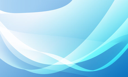 blue lines wave curves with soft gradient abstract backgroundの写真素材