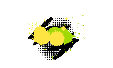 green black brush watercolor splatter grunge graphic style on white backgroundのイラスト素材