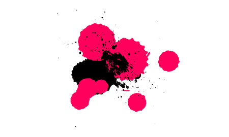 pink black drop brush watercolor splatter grunge graphic style on white backgroundのイラスト素材