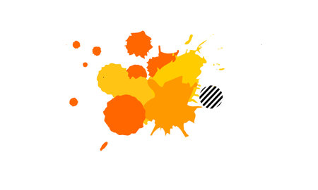 yellow orange drop ink splash splatter color grunge graphic styleのイラスト素材