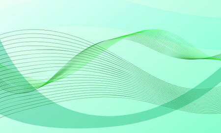 green lines curves wave with soft gradient abstract backgroundのイラスト素材