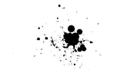 black drop brush ink splatter splash watercolor grunge element graphicのイラスト素材