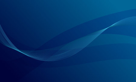 blue lines curve wave with soft gradient abstract technology backgroundのイラスト素材