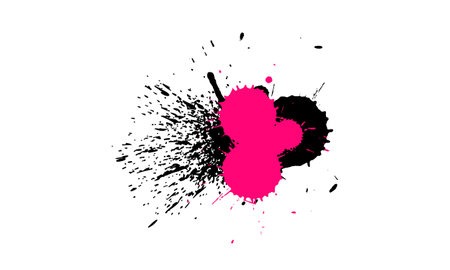 pink black drop ink splatter watercolor splash grunge graphic style elementのイラスト素材