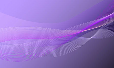 violet purple lines wave curves with soft gradient abstract backgroundのイラスト素材