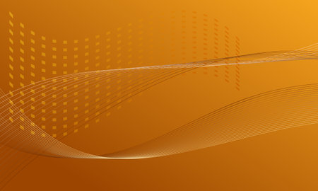 orange gold lines curve wave abstract backgroundのイラスト素材