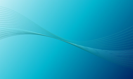 blue green lines curves wave soft gradient abstract backgroundのイラスト素材