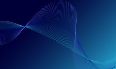 blue green color curves lines waves abstract backgroundのイラスト素材