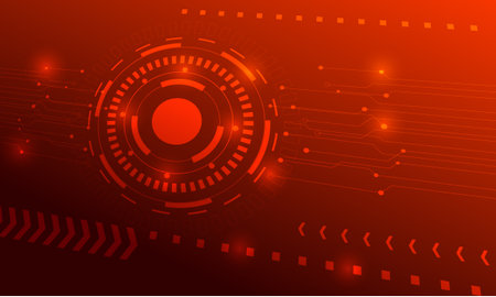 red circle circuit hi tech technology abstract backgroundのイラスト素材