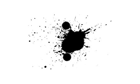black dropped splash splatter ink in grunge graphic elementのイラスト素材