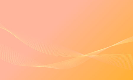 yellow orange color with curve wave lines graphic soft gradient abstract backgroundのイラスト素材
