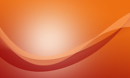 orange red lines curves wave with smooth gradient abstract backgroundの写真素材