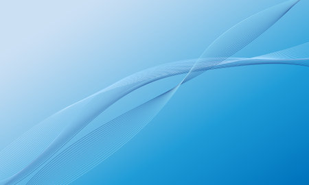 blue curves wave lines soft gradient abstract backgroundのイラスト素材