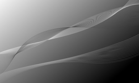 gray black silver with curves wave lines soft gradient abstract backgroundのイラスト素材