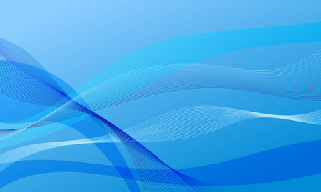 blue color with business lines curve wave on soft gradient modern abstract backgroundのイラスト素材