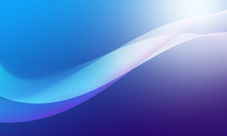 blue pink curve wave lines with smooth gradient abstract backgroundの写真素材