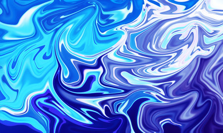 blue liquid painting watercolor splash abstract backgroundの写真素材