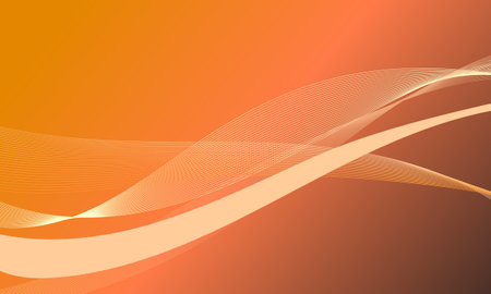 orange wave curve business lines soft gradient abstract backgroundのイラスト素材