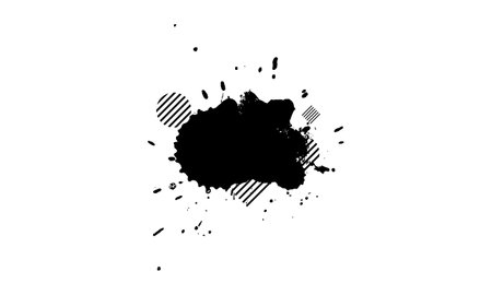 black ink dropped brush painting splash splatter grunge graphic element styleのイラスト素材