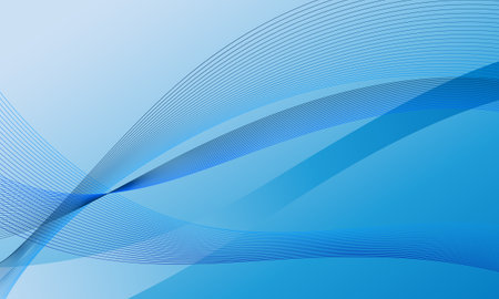 blue curves wave lines soft gradient abstract backgroundのイラスト素材