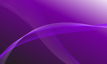violet purple lines curve wave graphic with soft gradient abstract backgroundの写真素材