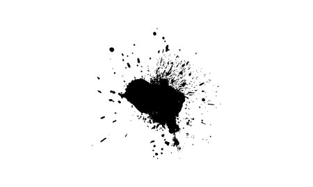 black ink dropped splatter splash brush painting in grunge graphic element styleのイラスト素材