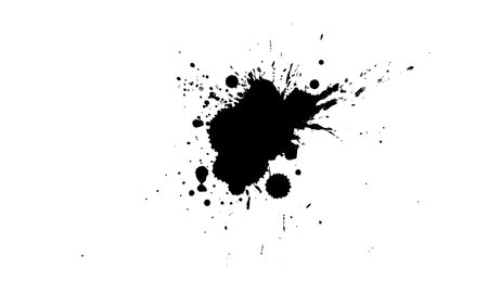 black ink dropped splash splatter brush painting grunge element styleのイラスト素材