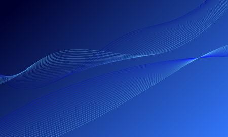 blue business lines wave curves smooth gradient abstract backgroundのイラスト素材