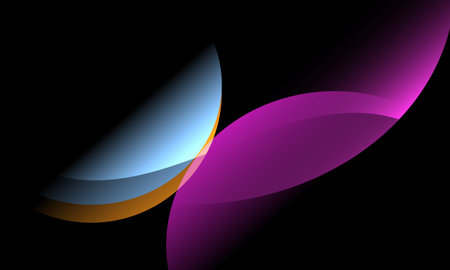 abstract violet blue orange color multi circles with round curves shapes backgroundのイラスト素材